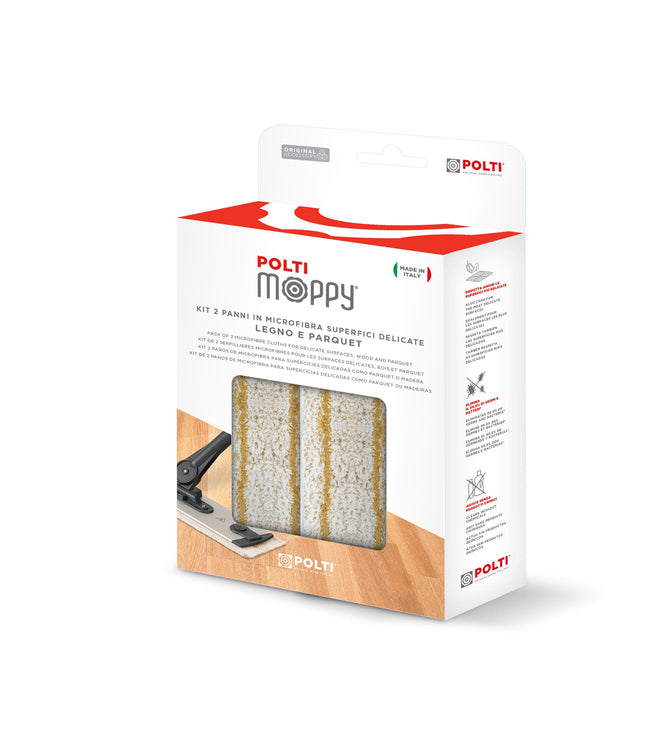 POLTI Moppy Kit, 2 krpi za občutljive površine, les in parket