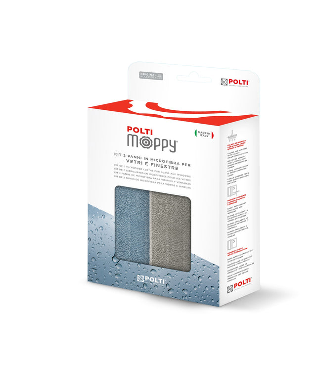 POLTI Moppy kit, 2 krpi iz mikrovlaken za steklo in okna